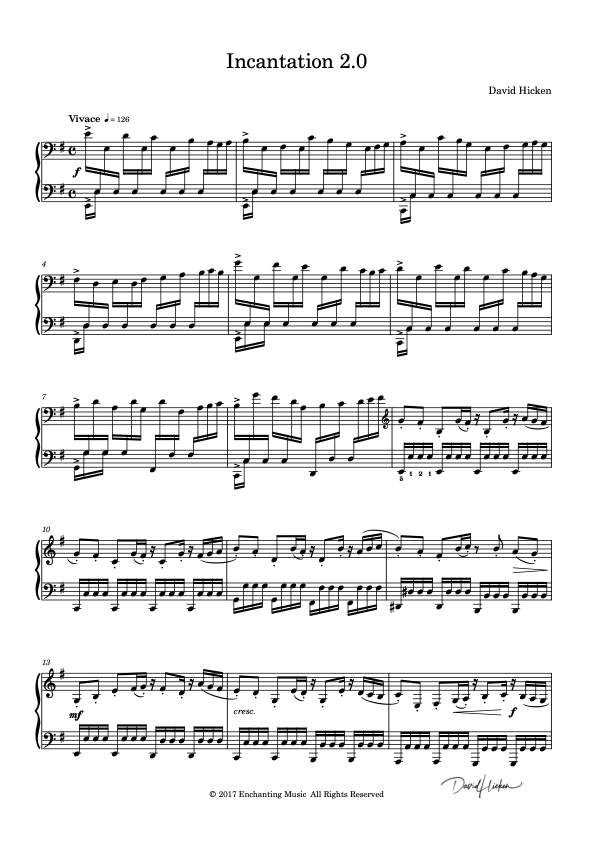 Incantation 2.0 – Piano Sheet Music in E minor | Advanced – David