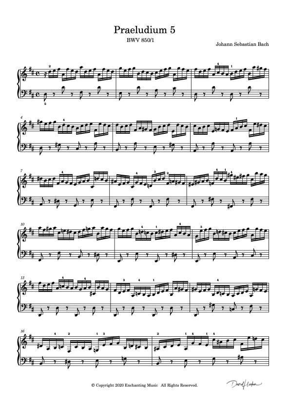 Prelude and Fugue in D Major – Piano Sheet Music | Advanced