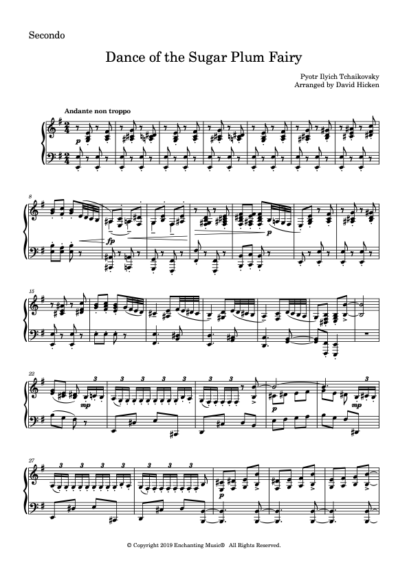 Dance of the Sugar Plum Fairy - Piano Duet