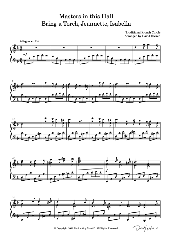 Masters in this Hall / Bring a Torch, Jeannette, Isabella