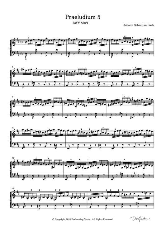 Prelude & Fugue in D Major BWV 850 - J.S. Bach