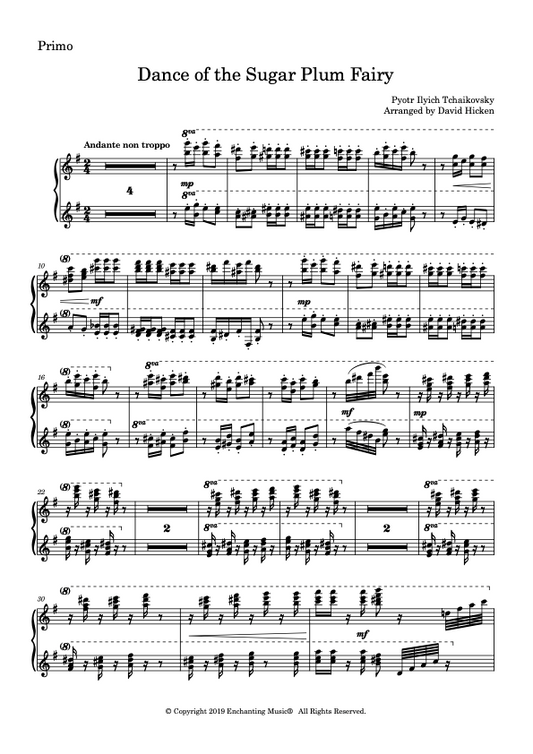 Dance of the Sugar Plum Fairy - Piano Duet