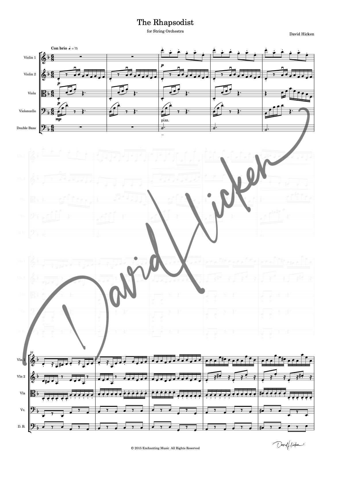 The Rhapsodist - Arrangement For Strings