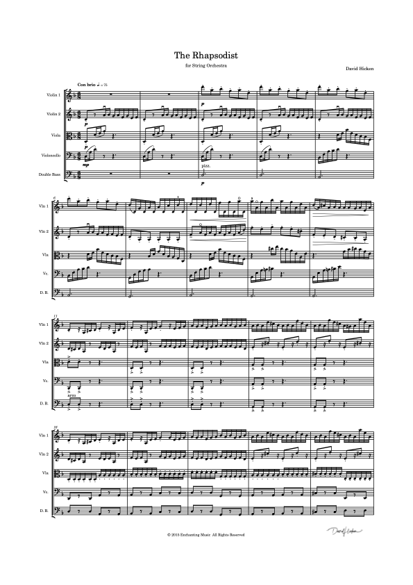The Rhapsodist - Arrangement For Strings